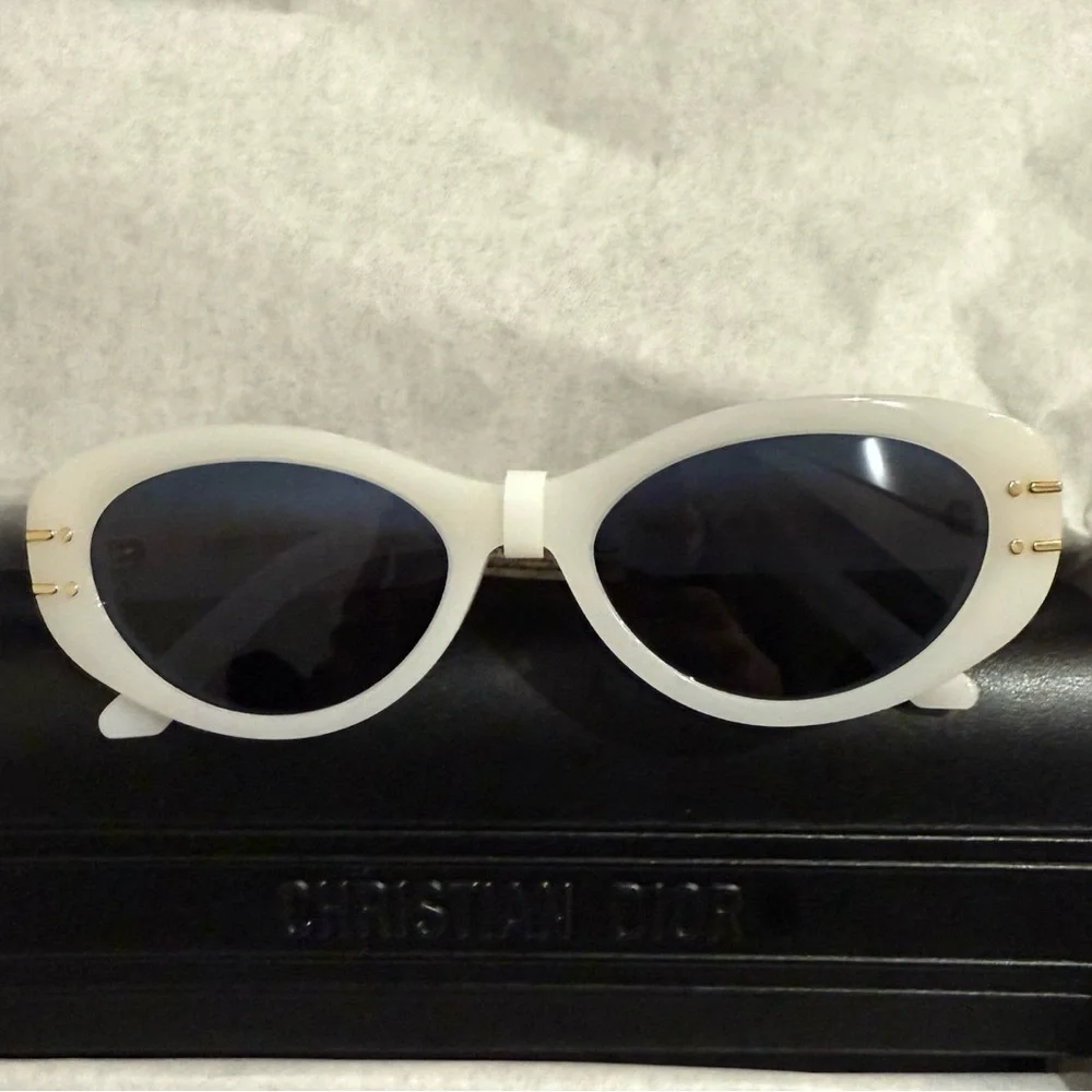 New w/ Tags Dior DiorSignature B8U 53MM Butterfly Sunglasses in White - Picture 7 of 7